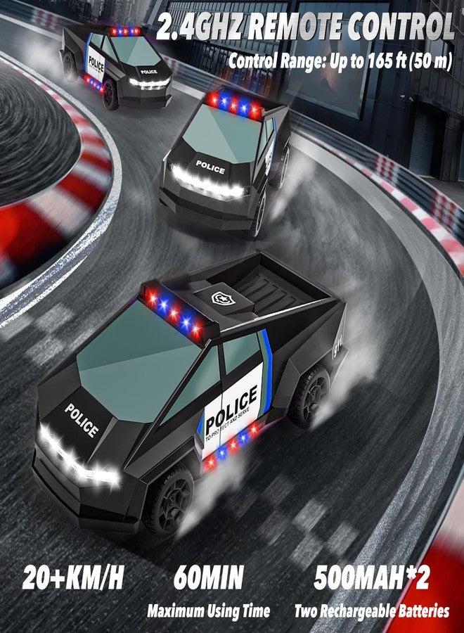MACALOCA Remote Control Car Toys, 1:20 Police Theme RC Truck with Flashing LED Lights and Loadspace, 2.4 GHz Rechargeable Racing RC Cars Vehicle Toys for Kids Boys Girls 3 5 7 10, Valentines Day Gifts for Kids - Image 5